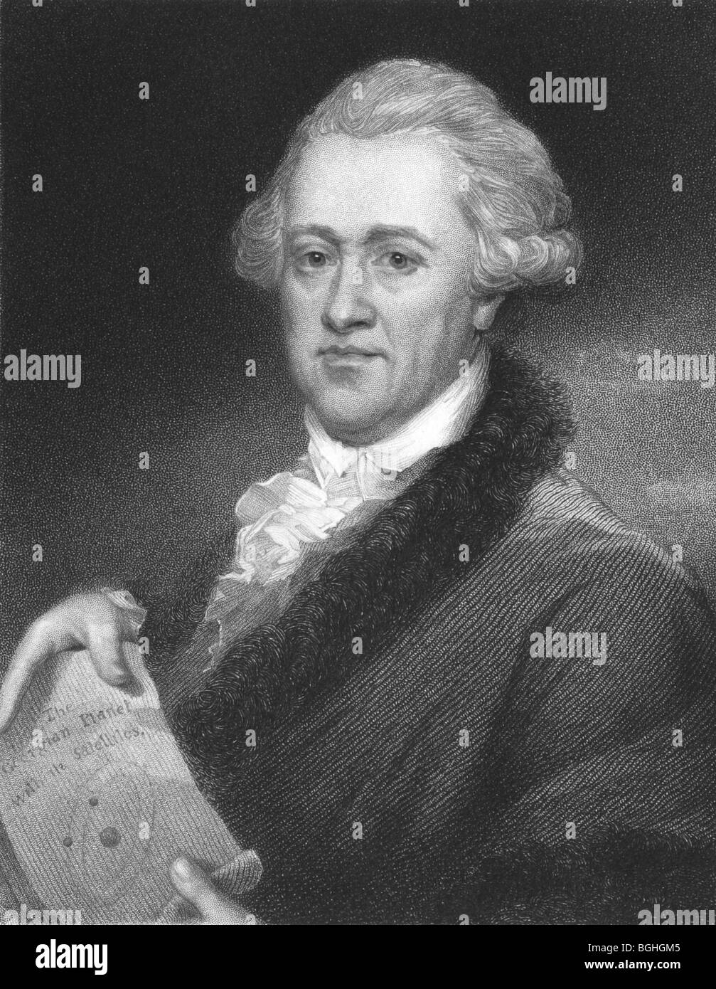 Frederick William Herschel su incisione dal 1850s. Astronomo tedesco, esperto tecnico e compositore. Foto Stock