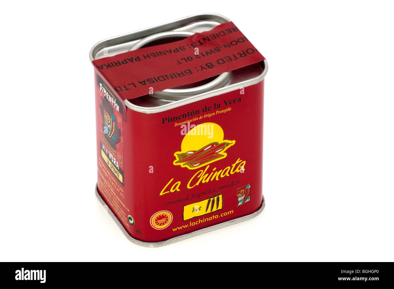 Rosso di stagno 'Pimenton de la Vera'' La Chinata' affumicato spagnolo la paprica in polvere Foto Stock