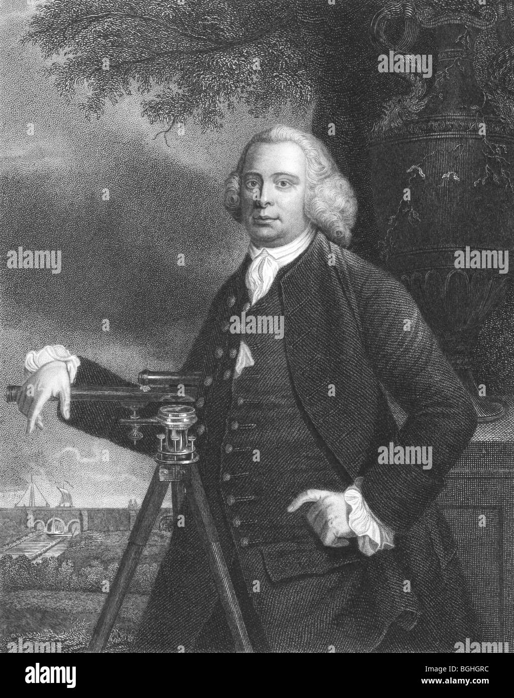 Danielle James su incisione dal 1850s. Uno dei più famosi ingegneri del XVIII secolo. Foto Stock
