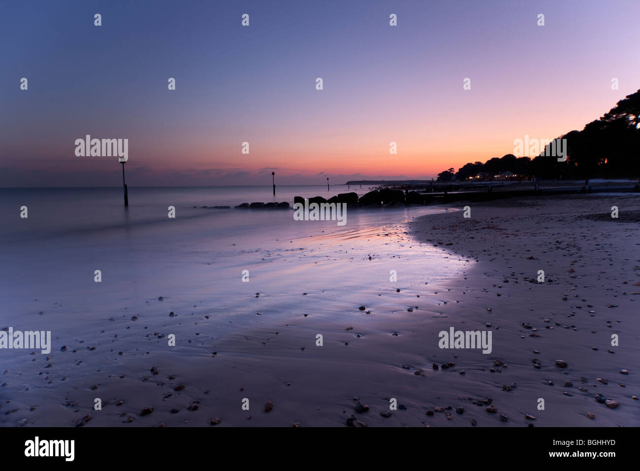 Spiaggia di Avon, Christchurch dorset Inghilterra Foto Stock