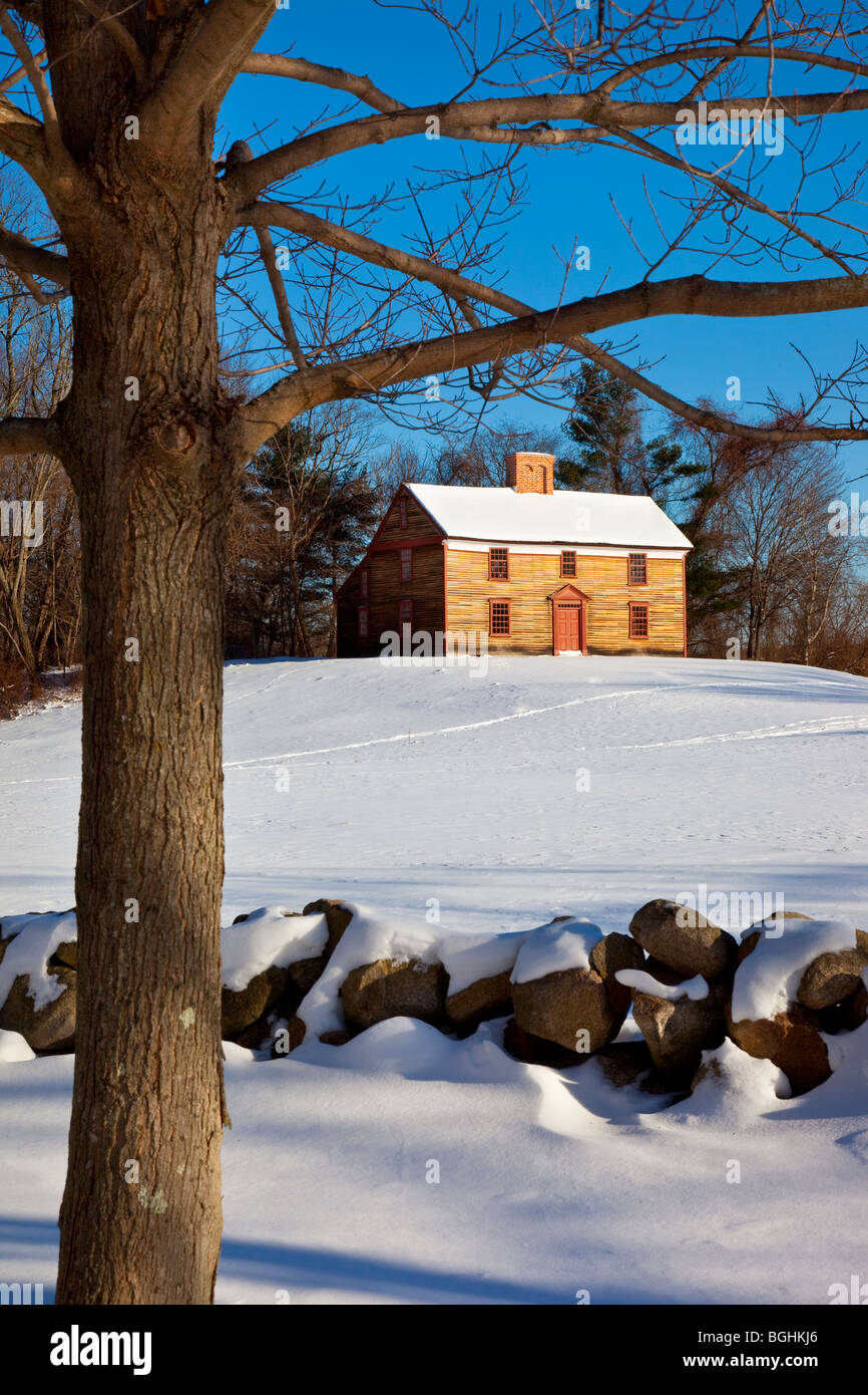 Minuteman capitano William Smith Home sulla strada battaglia tra Lexington e Concord, Massachusetts, STATI UNITI D'AMERICA Foto Stock