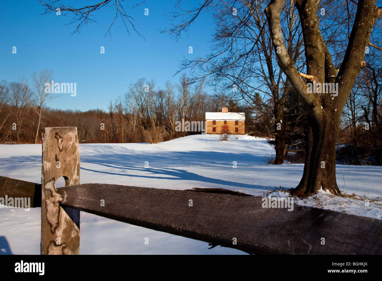Minuteman capitano William Smith Home sulla strada battaglia tra Lexington e Concord, Massachusetts, STATI UNITI D'AMERICA Foto Stock