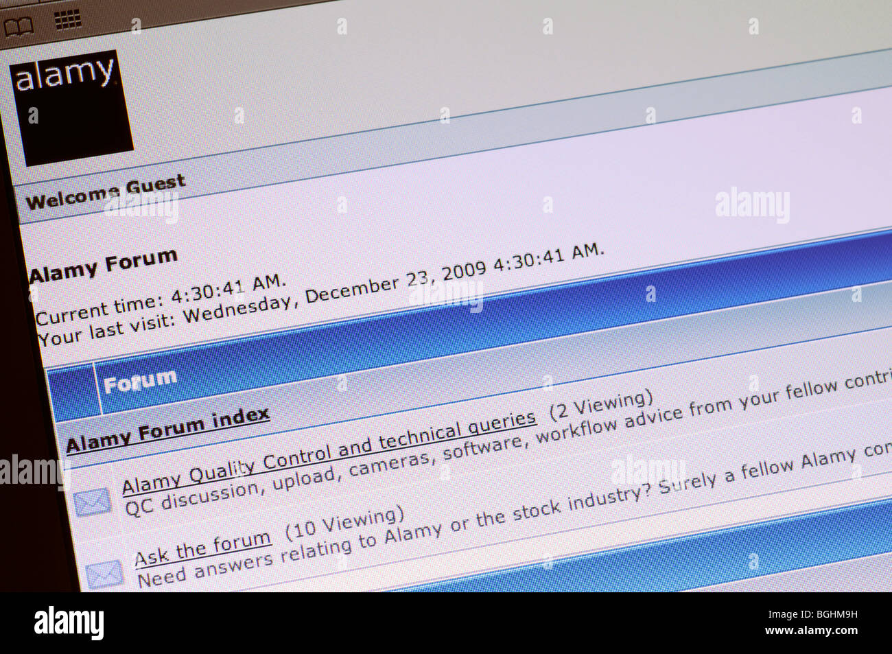 Alamy sito web forum Foto Stock