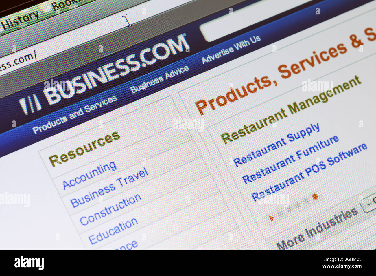 Sito web Business.com Foto Stock