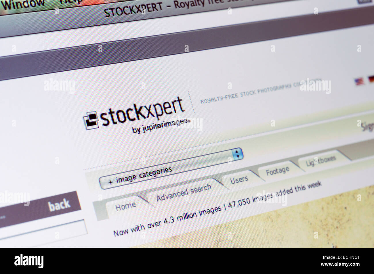 StockXpert immagine sito web agency Foto Stock