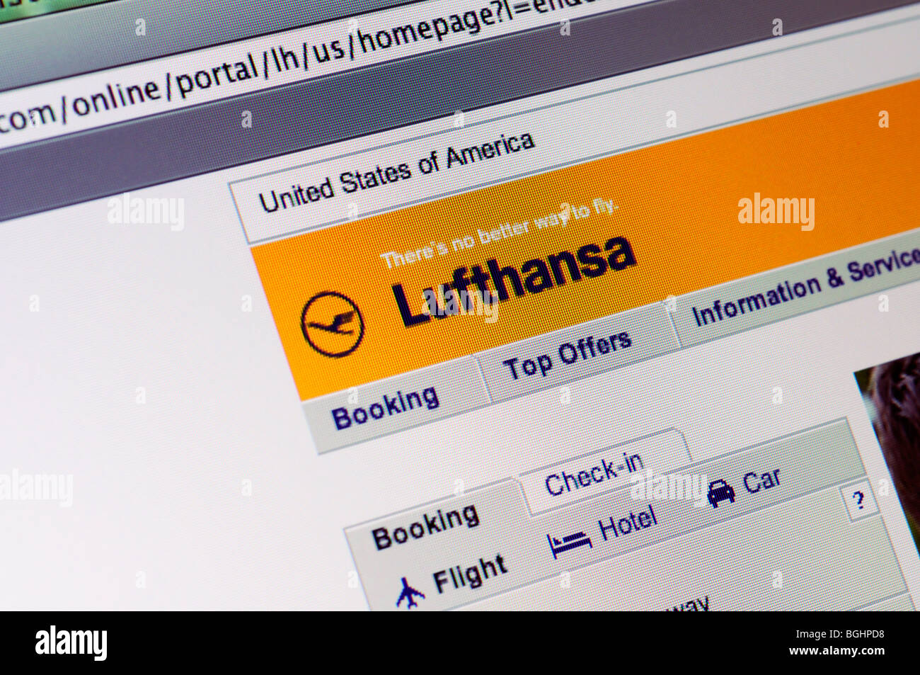 Le compagnie aeree Lufthansa sito web Foto Stock