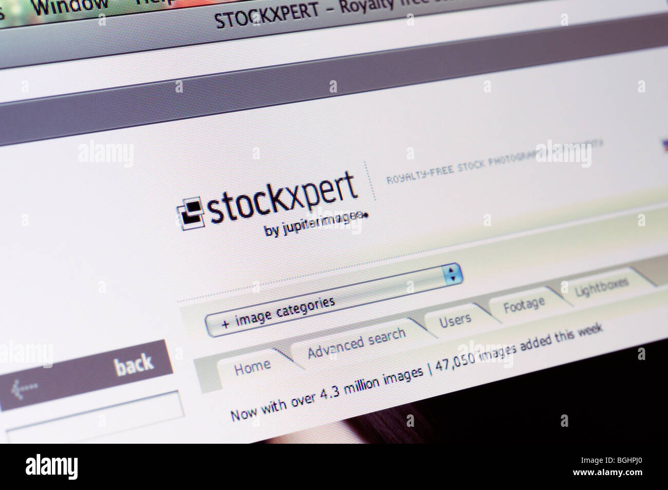 Stockxpert immagine sito web agency Foto Stock