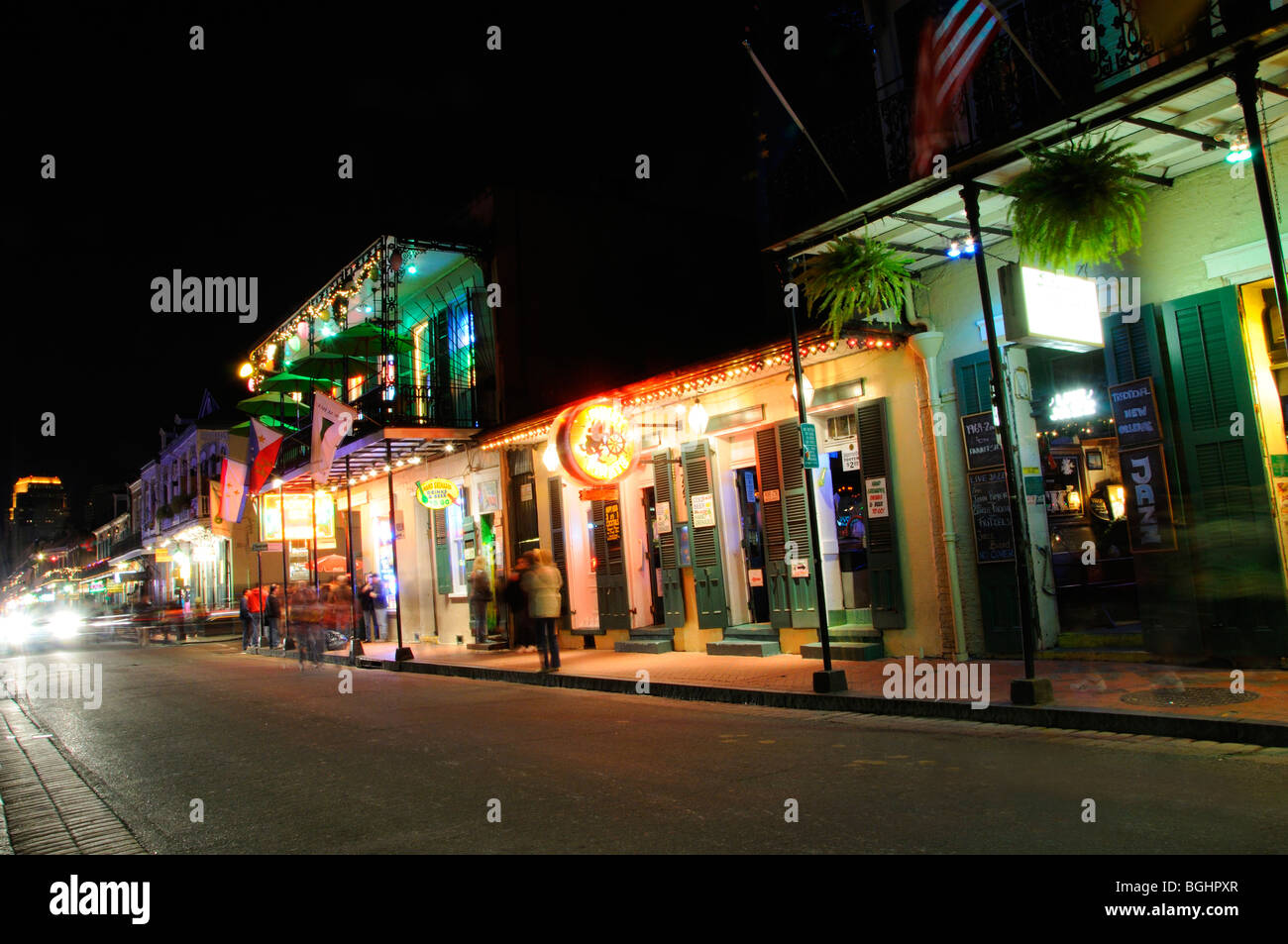 New Orleans di notte (Louisiana, USA) Foto Stock