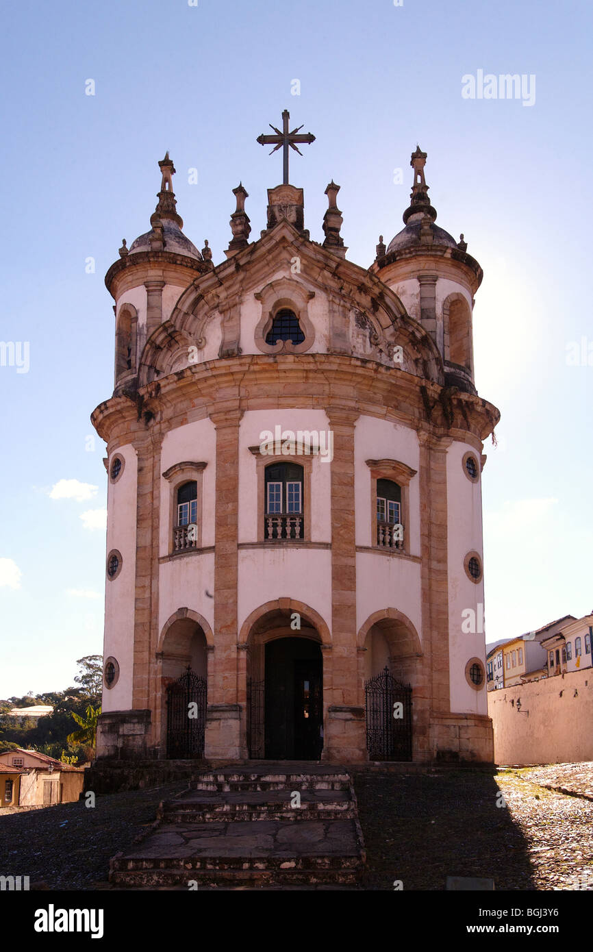 Nossa Senhora do Rosario Chiesa; Ouro Preto, Brasile Foto Stock