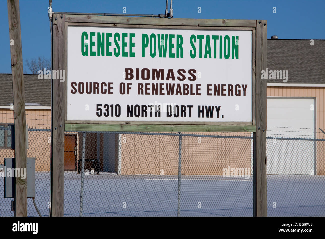 Ingresso alla biomassa Power Station Genesee Power Station Flint Michigan STATI UNITI Foto Stock