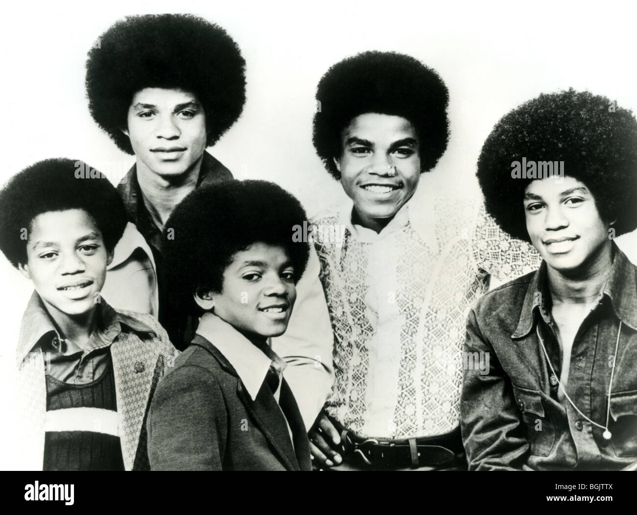 JACKSON cinque - noi del gruppo vocale da sinistra: Marlon, Jackie, Michael, Tito e Jermaine Foto Stock