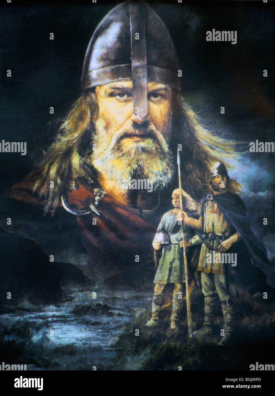 Rejkjavik Islanda Viking Poster Foto Stock