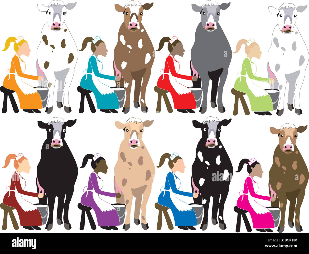 Dodici giorni di Natale, illustrazione vettoriale. Vi è uno per ogni giorno, può essere usato come un percorso educativo flash card per il conteggio. Foto Stock
