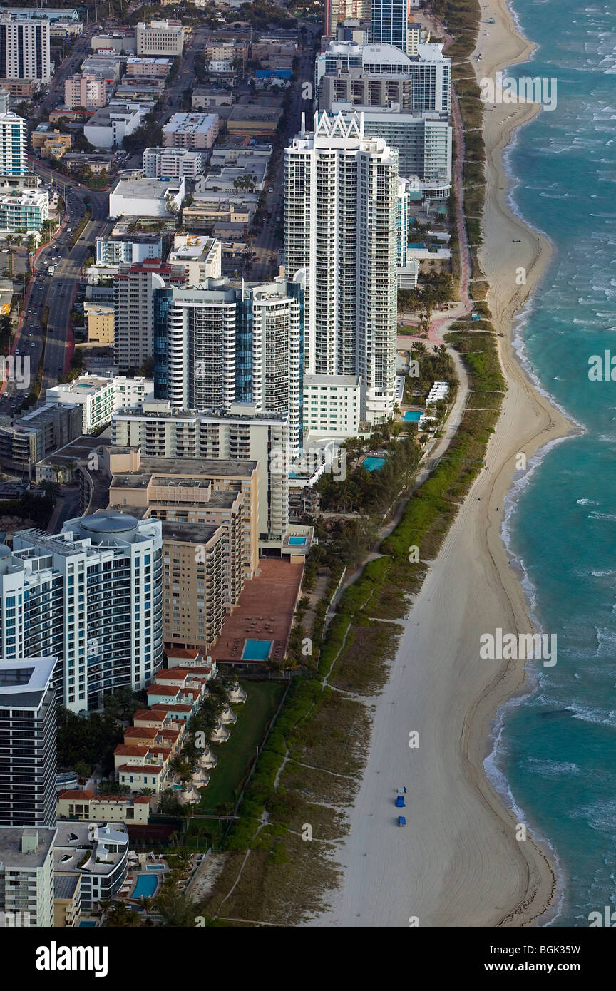 Vista aerea al di sopra di South Beach Miami Florida Foto Stock