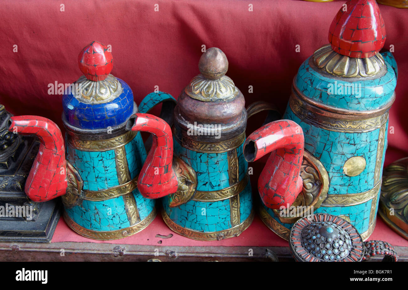 Caffettiere in vendita il quadrato di Durbar Kathmandu in Nepal Asia Foto Stock