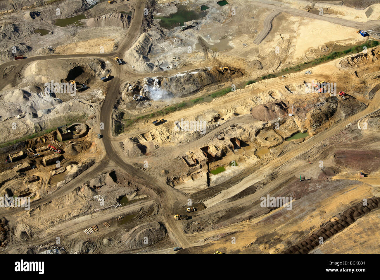 Vista aerea, pianificazione del paesaggio, Emscher, Phoenix-See, ex mulino di acciaio sito, Hoerde, Dortmund, Ruhrgebiet regione Nord Reno Foto Stock