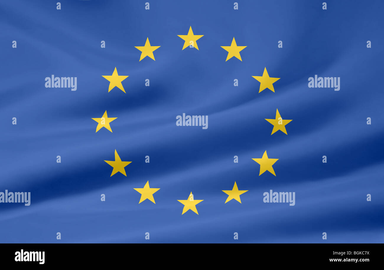 Molto grande versione di una bandiera europea Foto Stock