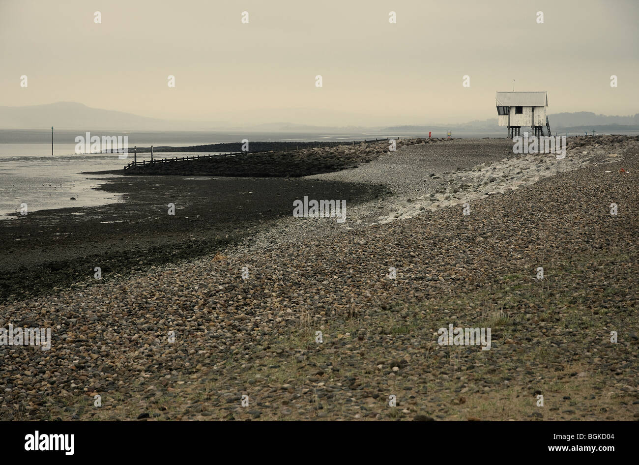 Morecambe bay con Lake District hills in background Foto Stock