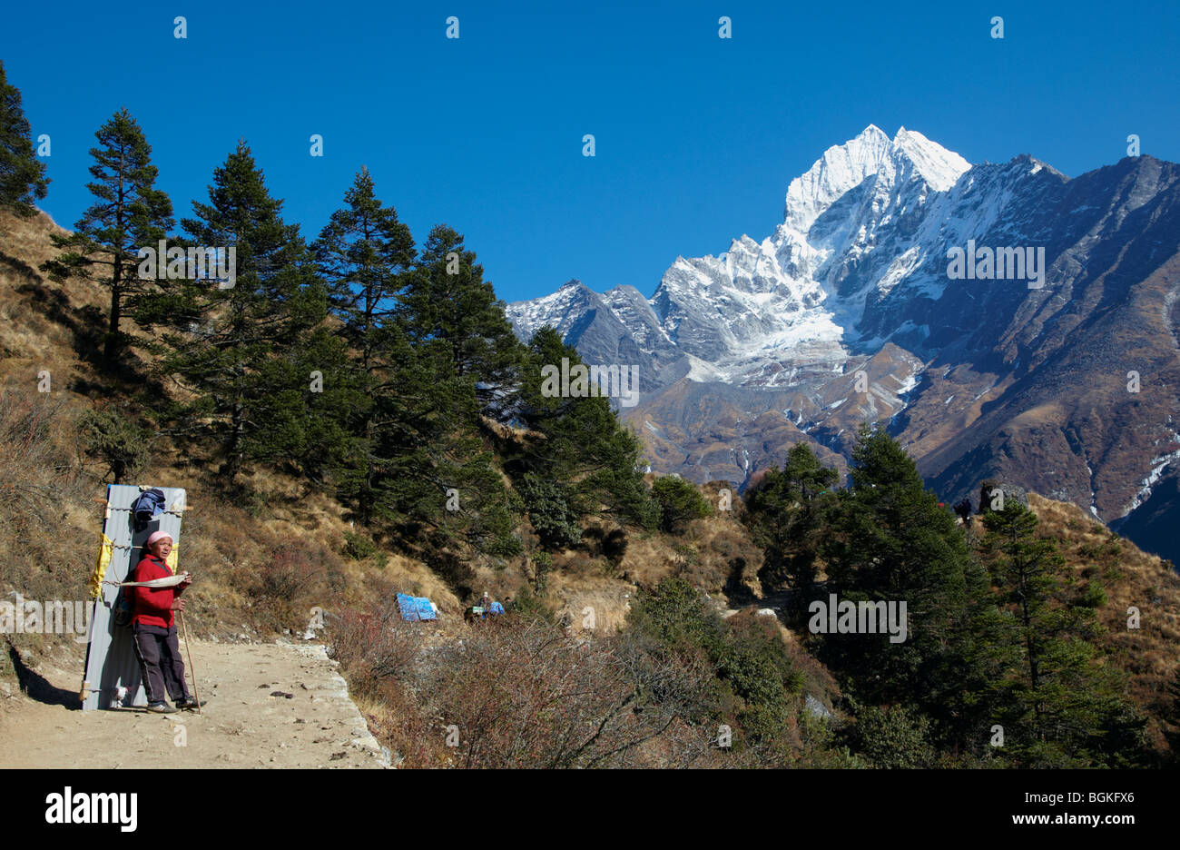 Portiere di Sherpa Everest Regione Himalaya Nepal Asia Foto Stock