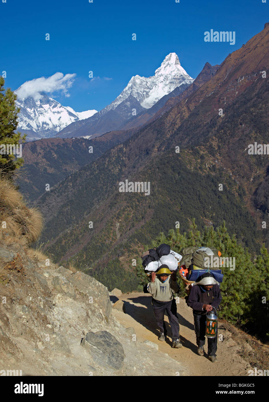 Sherpa portieri Regione Everest Himalaya Nepal Asia Foto Stock