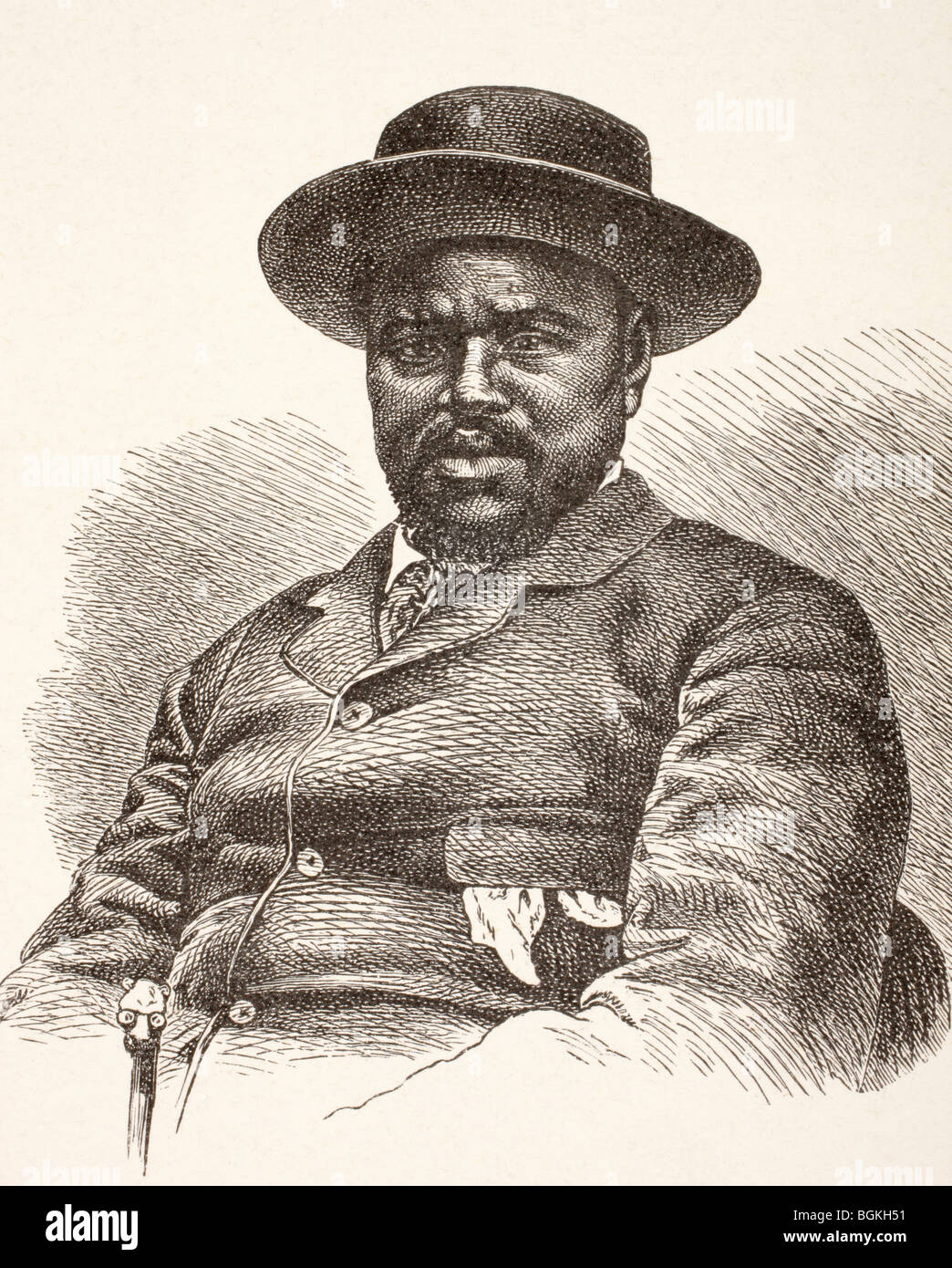 Cetshwayo kaMpande circa 1836 al 1884. Il re della nazione Zulu Anglo-Zulu durante la guerra di 1879. Foto Stock