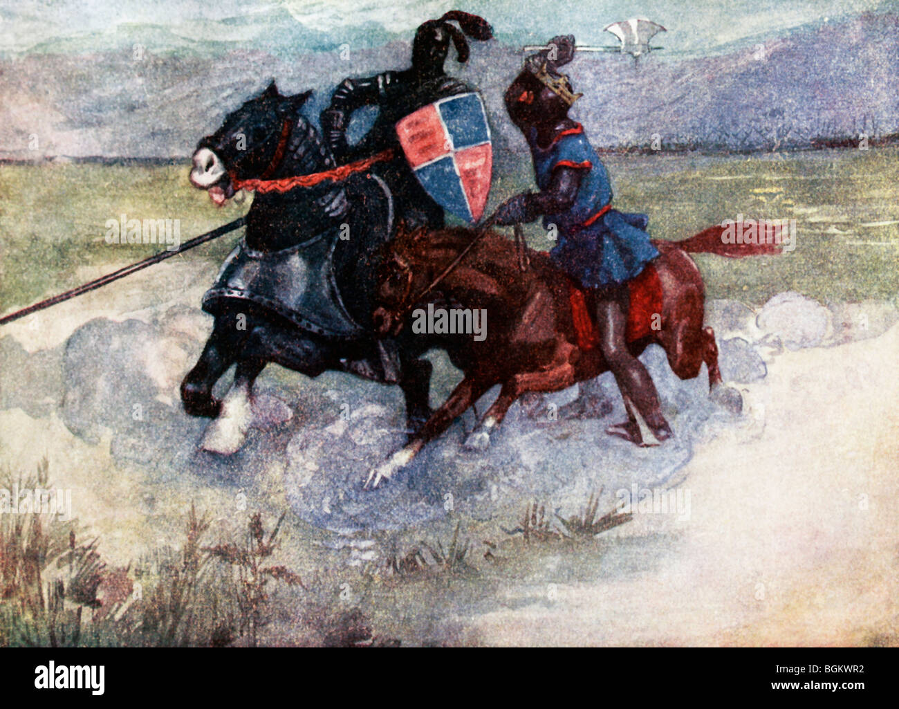 Roberto Re Mi - Robert the Bruce - lotta contro il Sir Henry de Bohun un cavaliere inglese Foto Stock