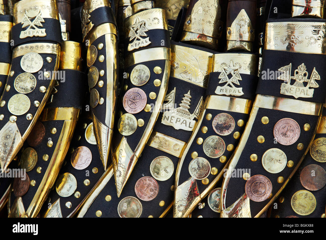 Coltelli Kukri il quadrato di Durbar Kathmandu in Nepal Asia Foto Stock