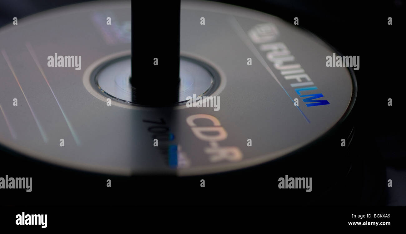 Cd rom sul mandrino Foto Stock