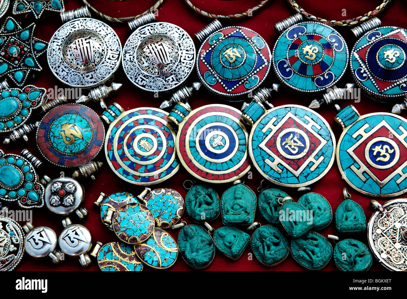 Bigiotteria in mercato Durbar Square Katmandu Nepal Foto Stock