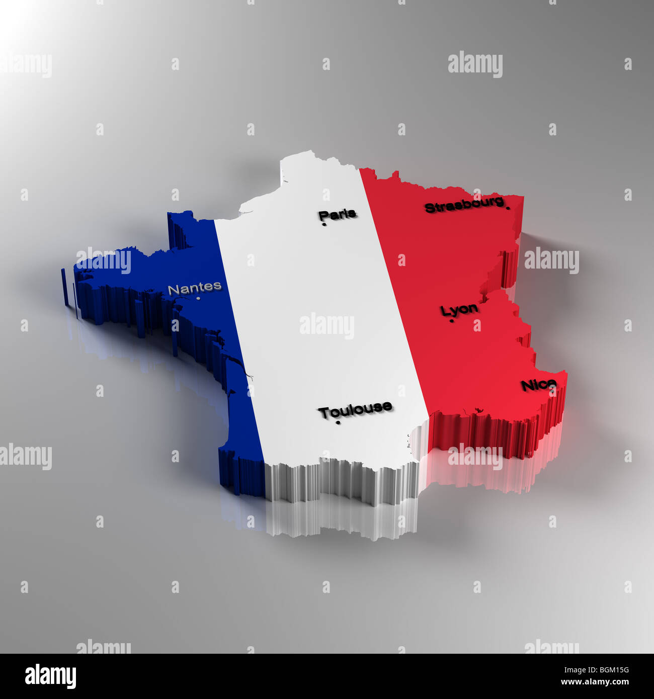 Mappa di Francia Foto Stock