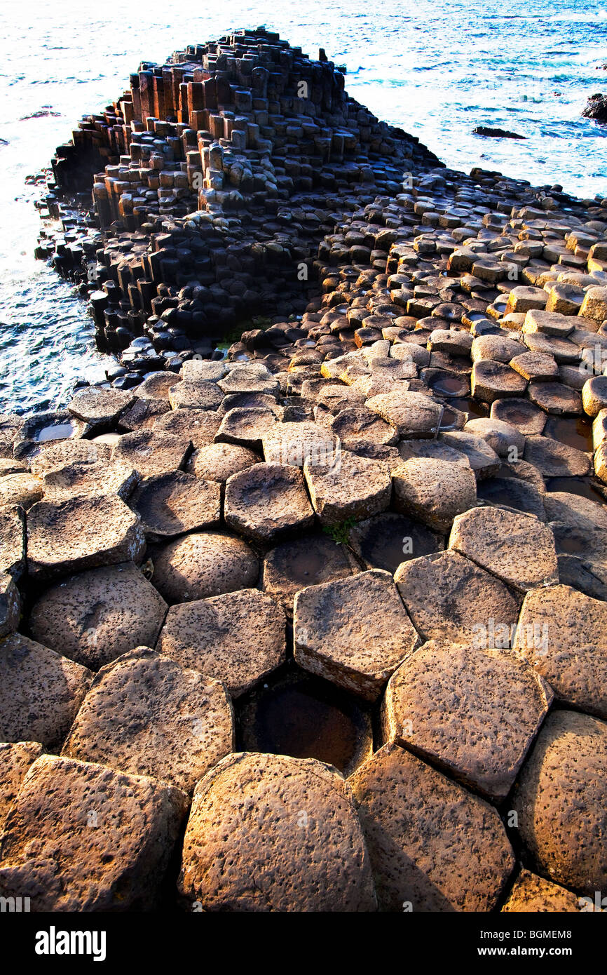 L'isola al Giant's Causeway Antrim Irlanda del Nord un fenomeno naturale e un sito del patrimonio mondiale. Foto Stock