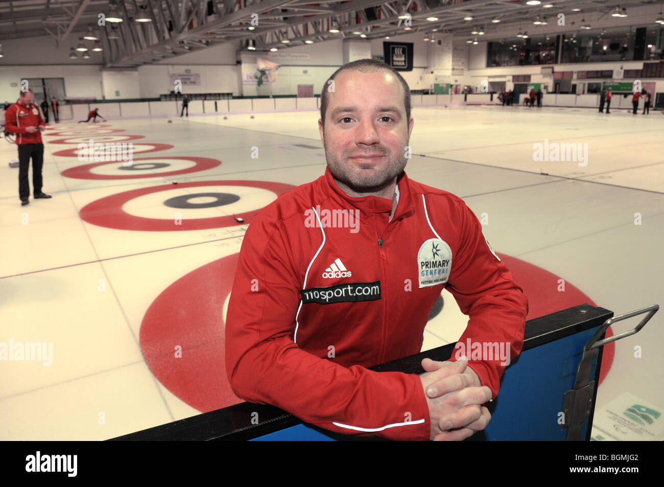 Euan Byers Team GB gli uomini del team di curling per Vancouver Olimpiadi Invernali 2010. Foto Stock