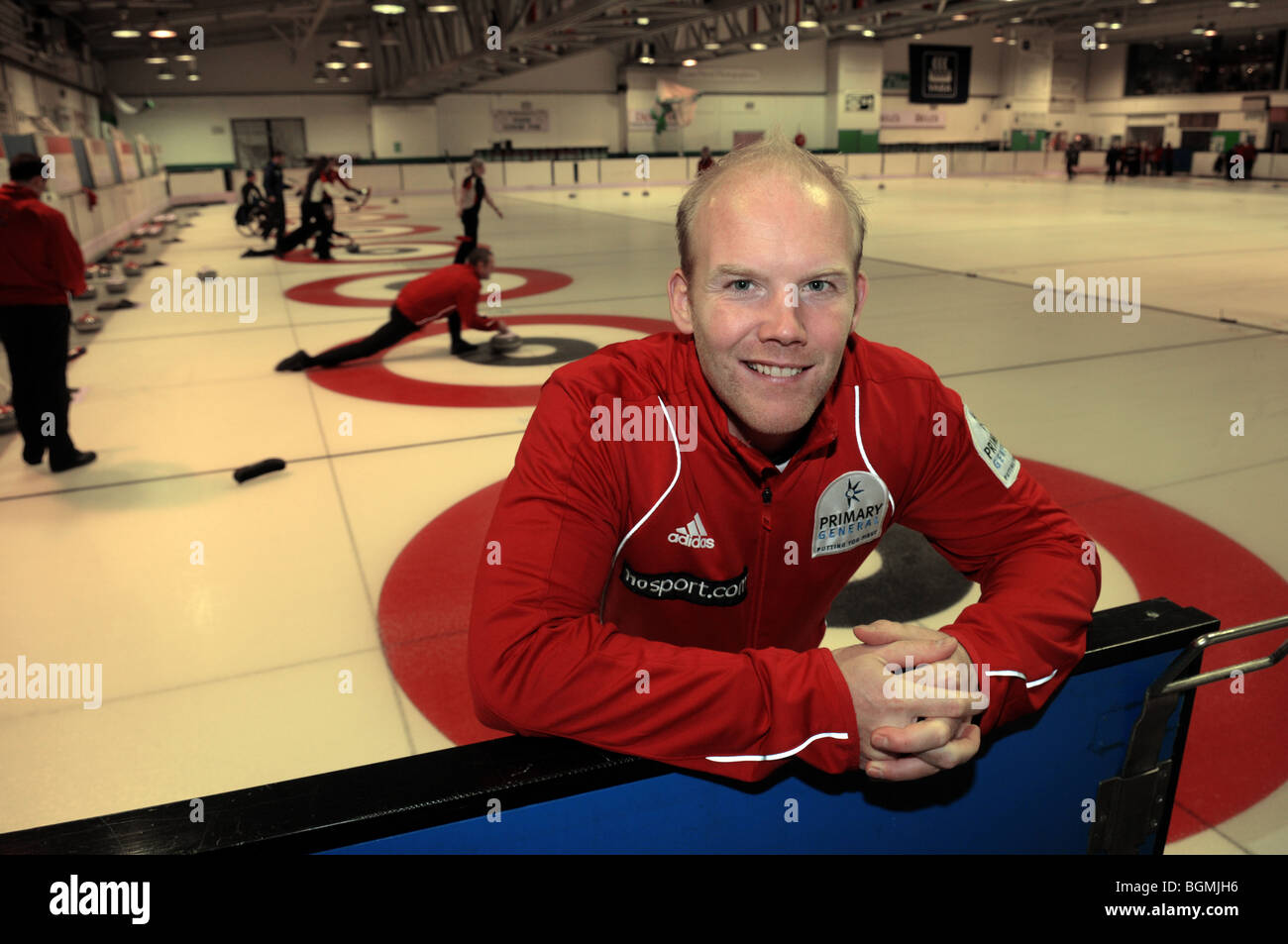 Euan MacDonald Team GB gli uomini del team di curling per Vancouver Olimpiadi Invernali 2010. Foto Stock
