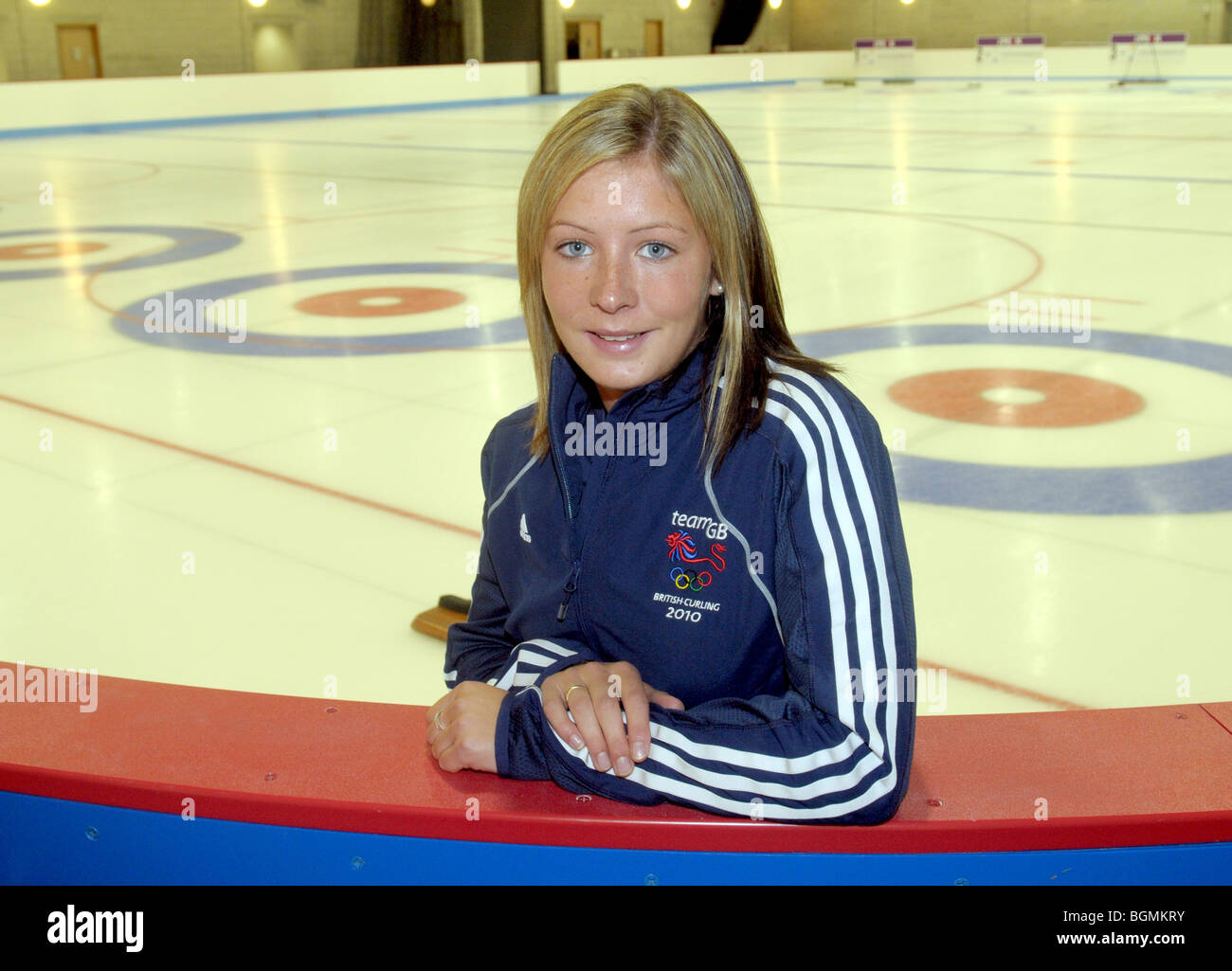 I membri del team GB womens Curling team per le Olimpiadi invernali di Vancouver. Foto Stock