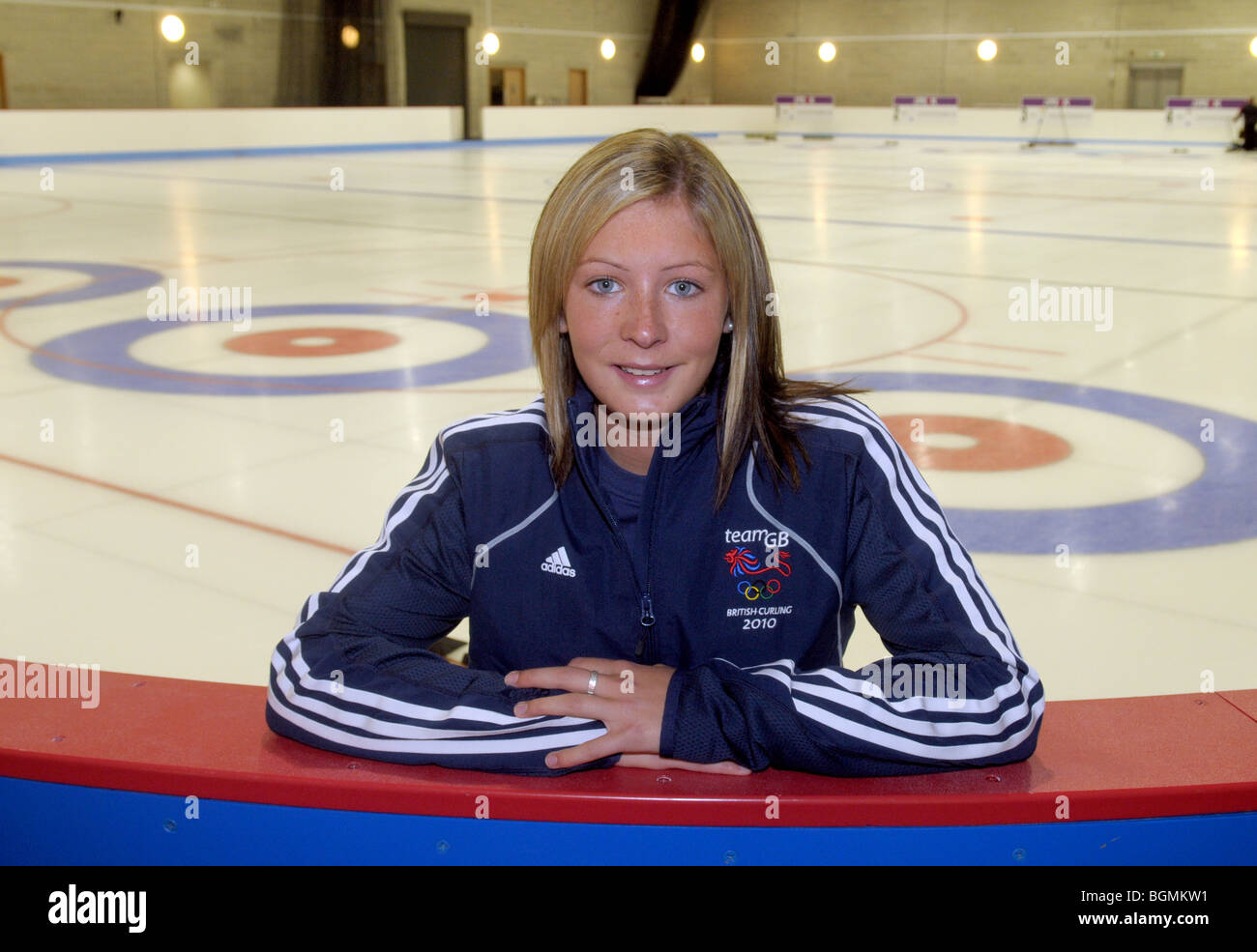 I membri del team GB womens Curling team per le Olimpiadi invernali di Vancouver. Foto Stock