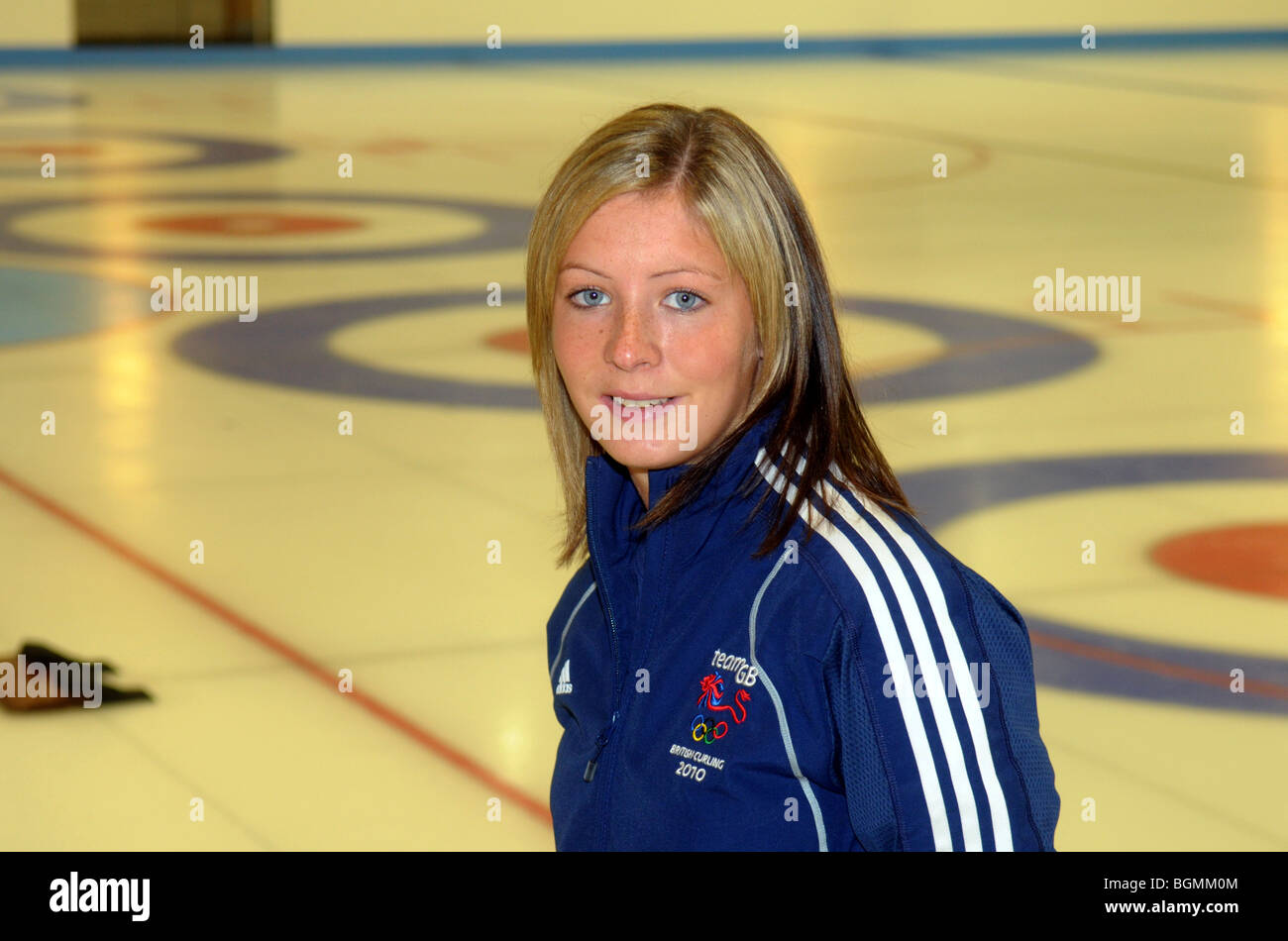 I membri del team GB womens Curling team per le Olimpiadi invernali di Vancouver. Foto Stock