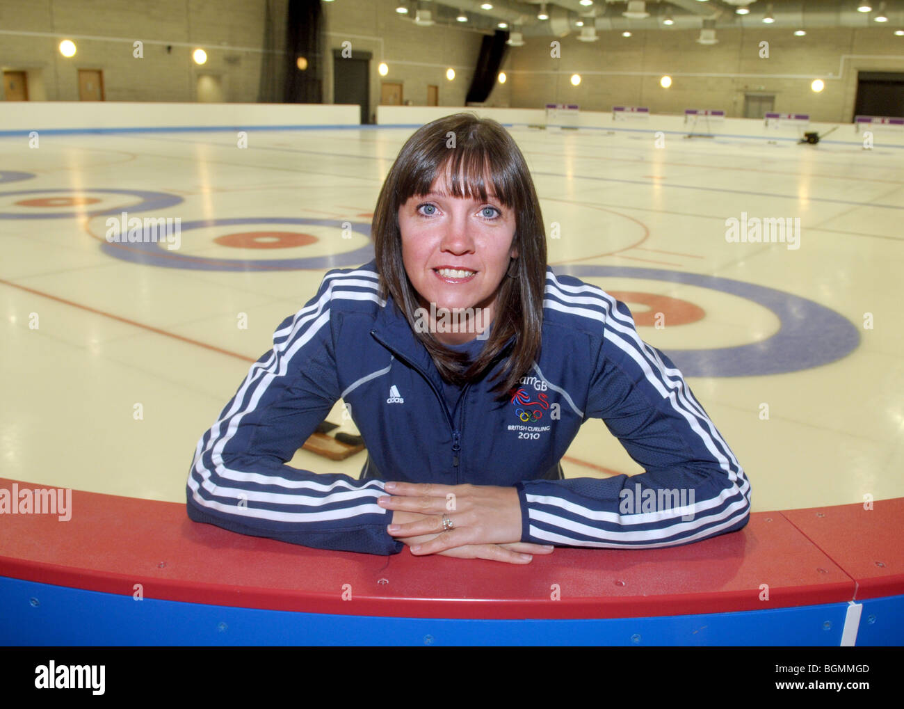 I membri del team GB womens Curling team per le Olimpiadi invernali di Vancouver. Foto Stock