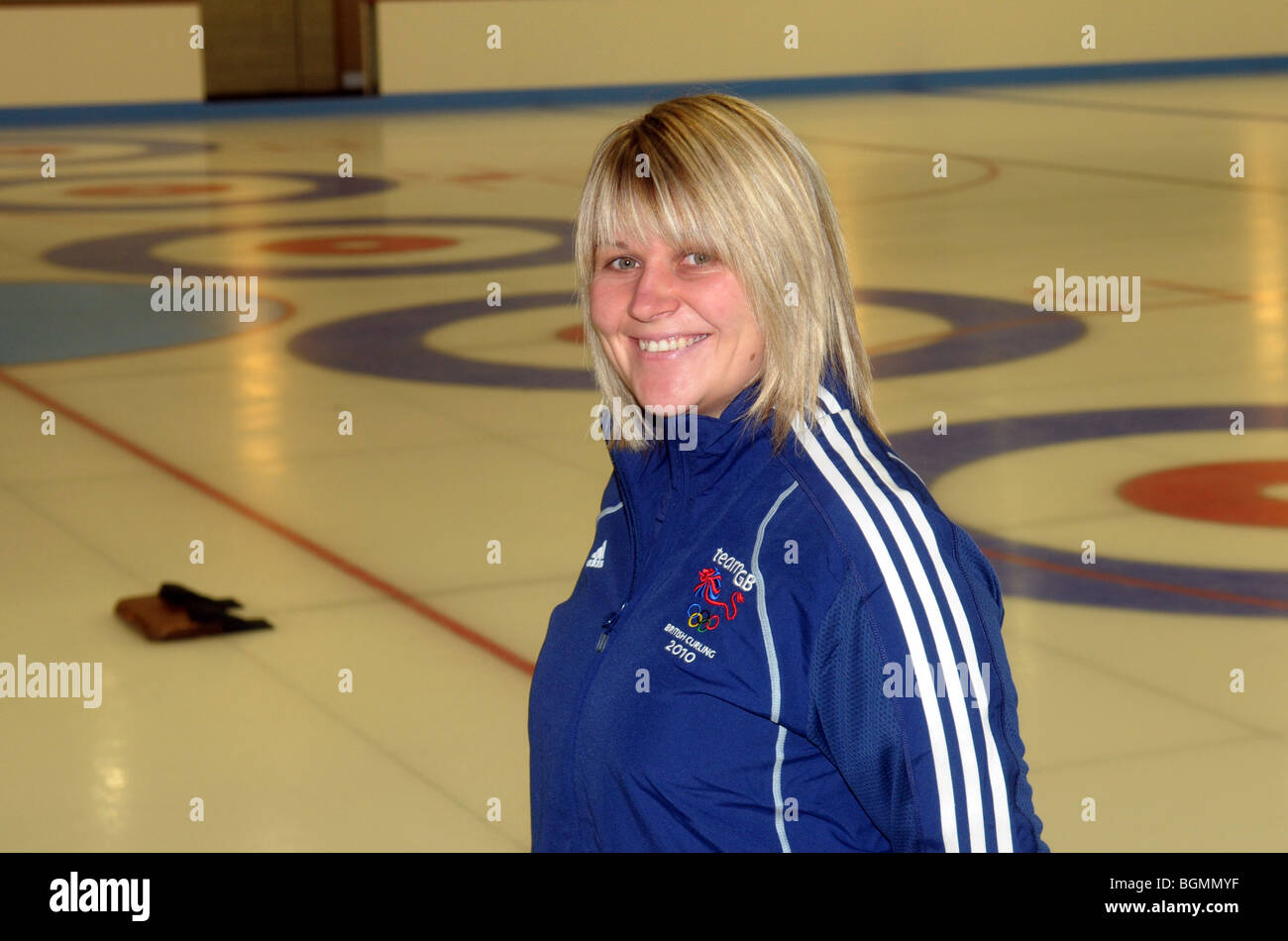 I membri del team GB womens Curling team per le Olimpiadi invernali di Vancouver. Foto Stock
