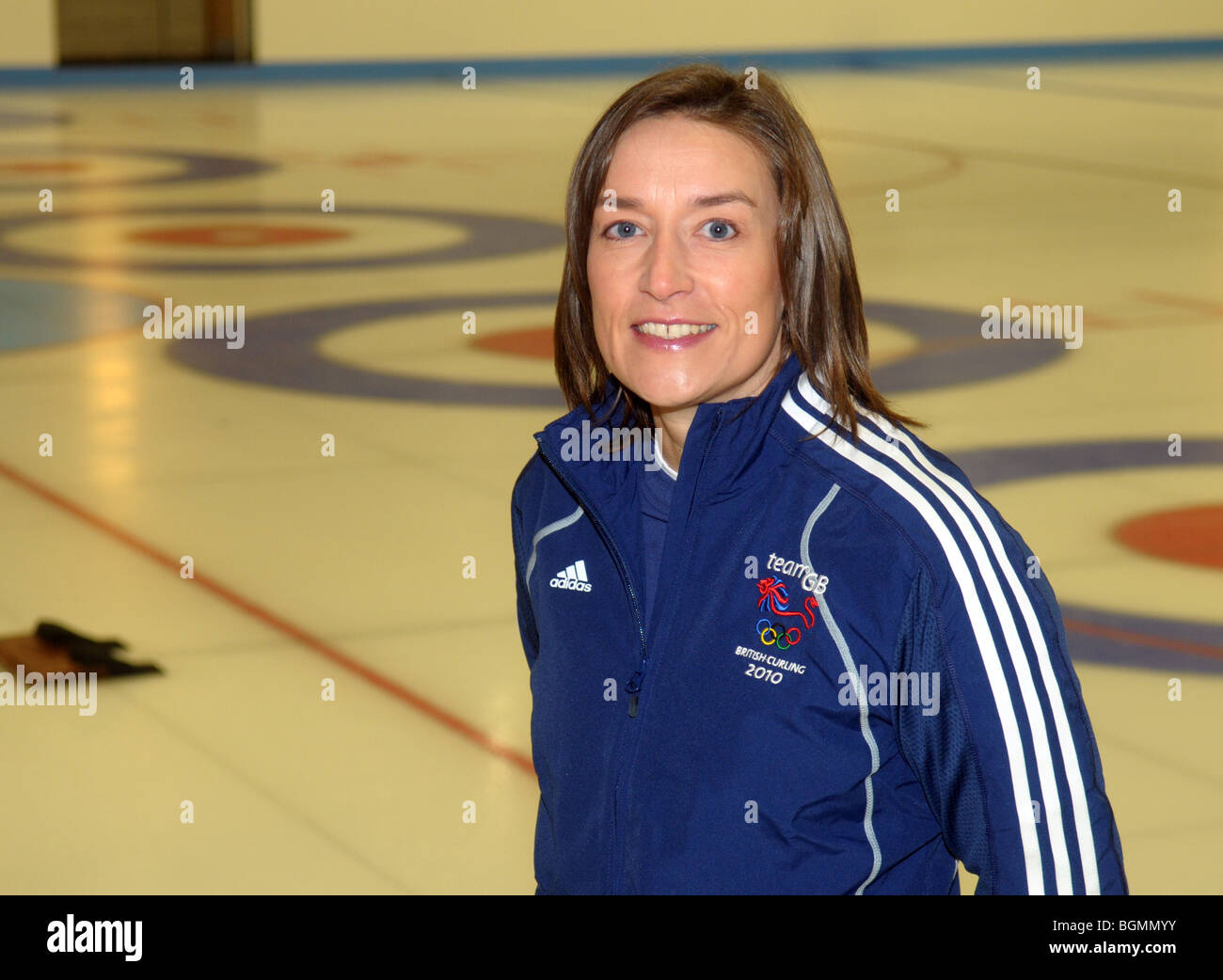 I membri del team GB womens Curling team per le Olimpiadi invernali di Vancouver. Foto Stock