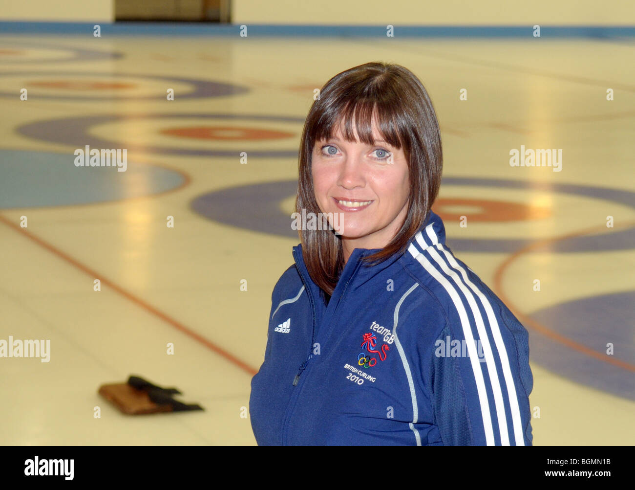 I membri del team GB womens Curling team per le Olimpiadi invernali di Vancouver. Foto Stock