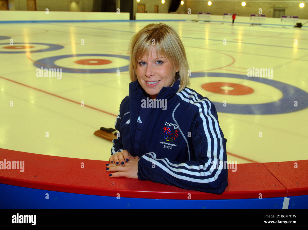 I membri del team GB womens Curling team per le Olimpiadi invernali di Vancouver. Foto Stock
