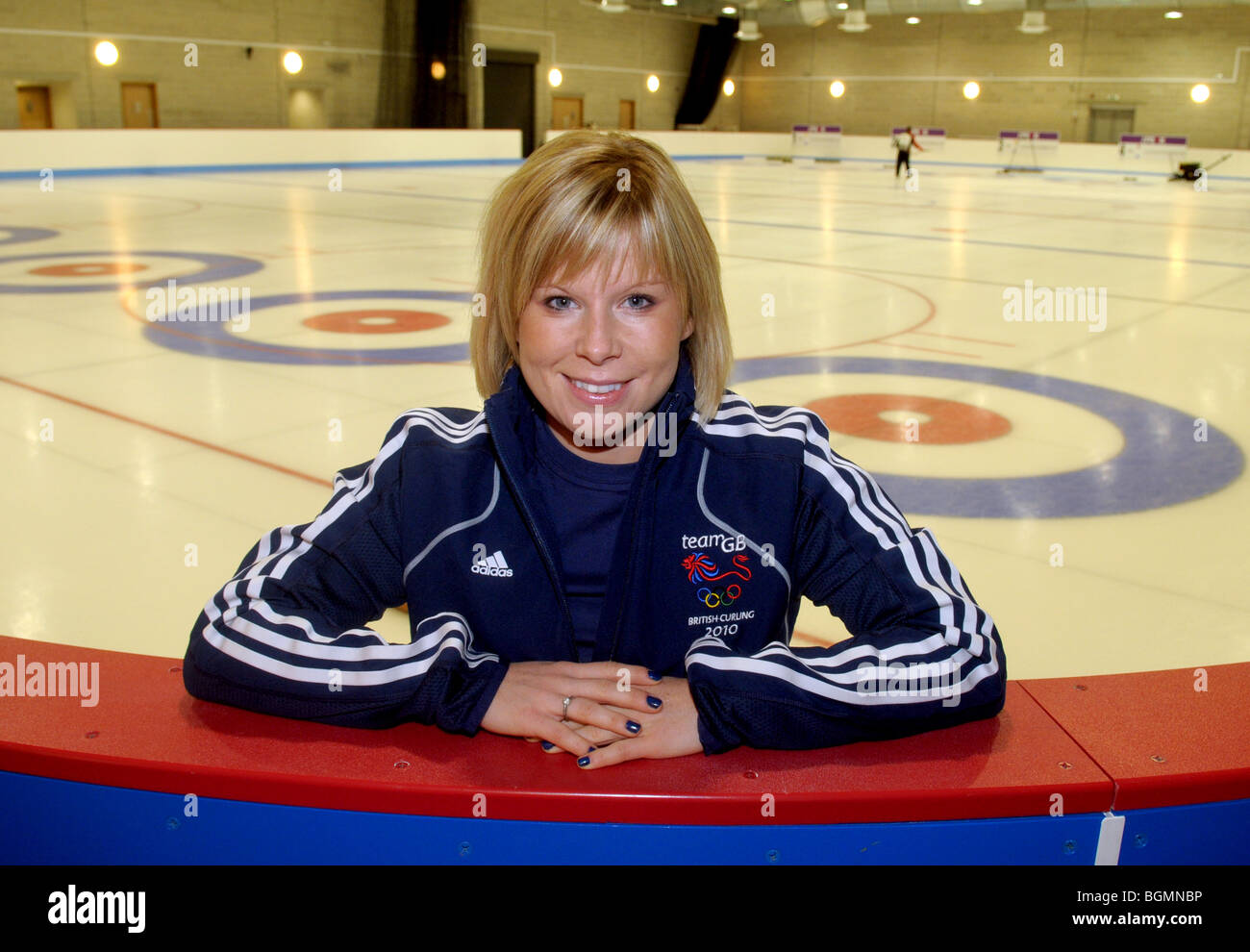 I membri del team GB womens Curling team per le Olimpiadi invernali di Vancouver. Foto Stock