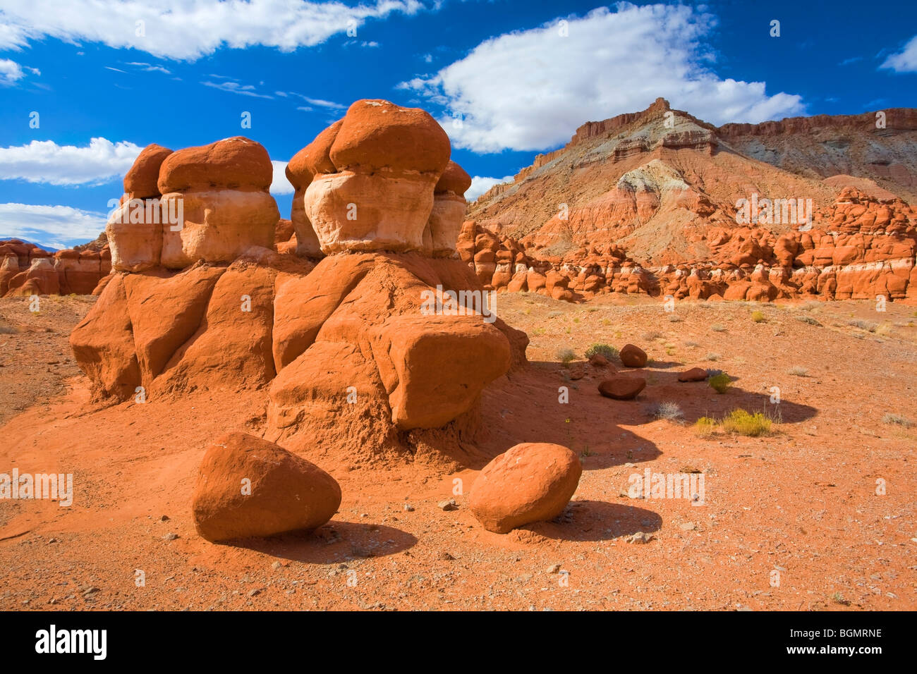 Piccolo Egitto Hoodoos, Close-Up, Sentiero degli antichi, Utah, Stati Uniti d'America Foto Stock