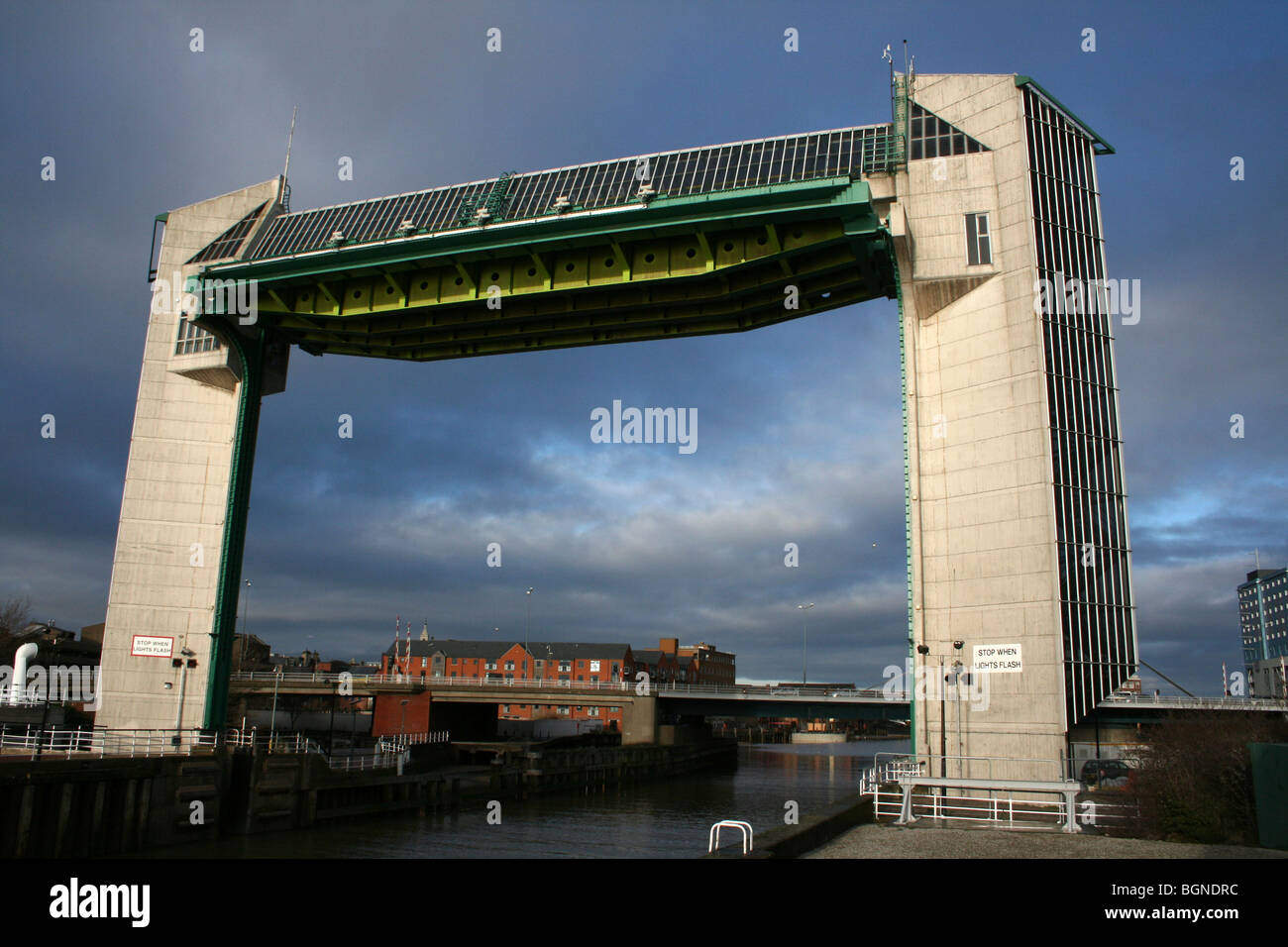 Fiume Hull barriera di marea in Hull, East Riding of Yorkshire, Regno Unito Foto Stock