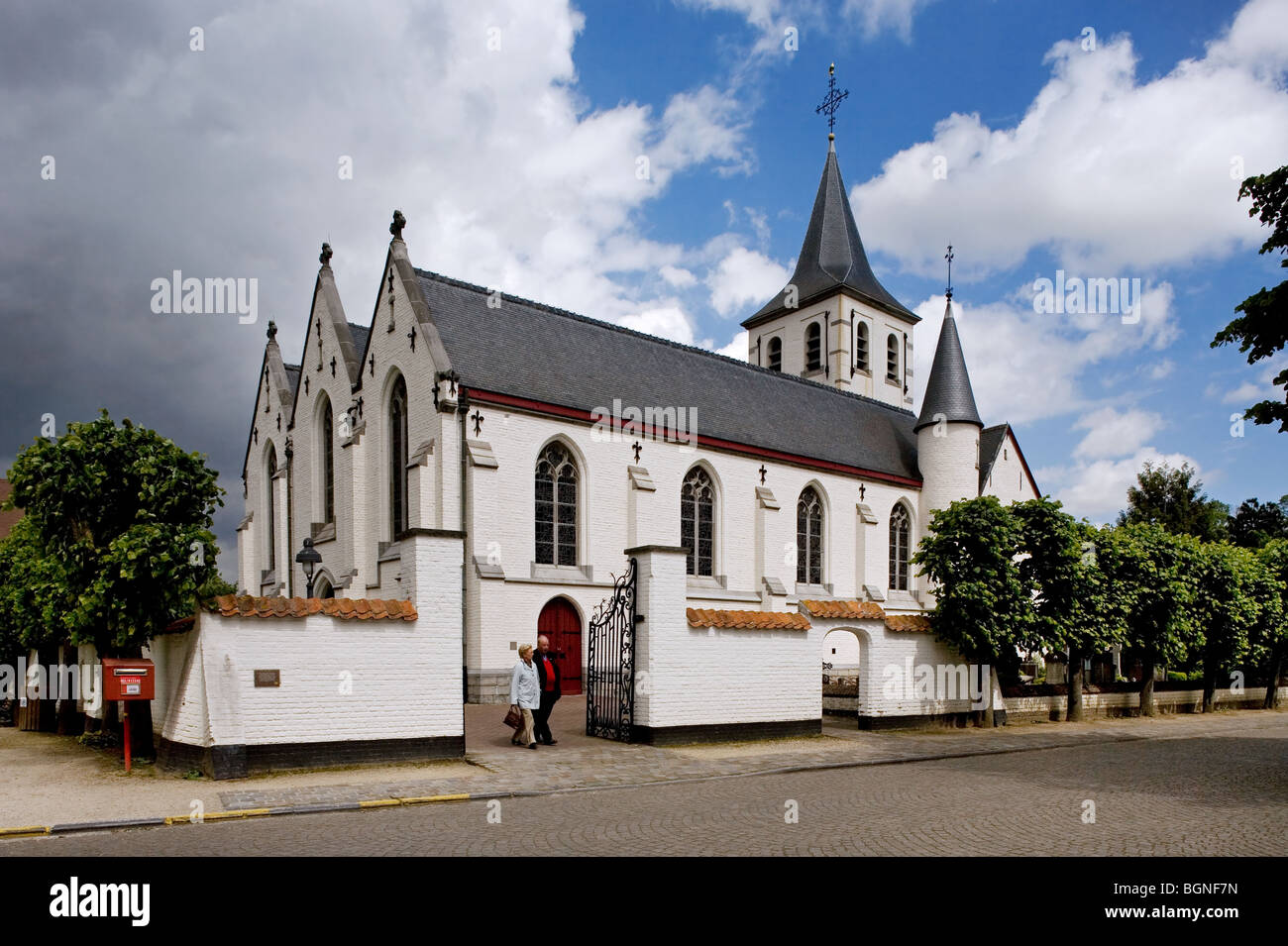 La chiesa Sint-Martinus, Sint-Martens-Latem, Belgio Foto Stock