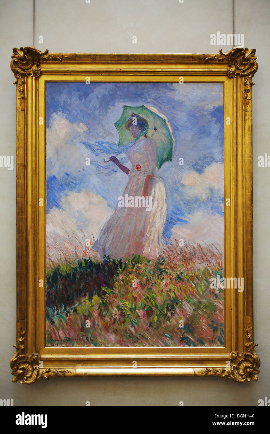 Claude Monet, donna con un ombrello rivolto verso sinistra, il Museo d'  Orsay (Museo Orsay), Parigi, Francia Foto stock - Alamy