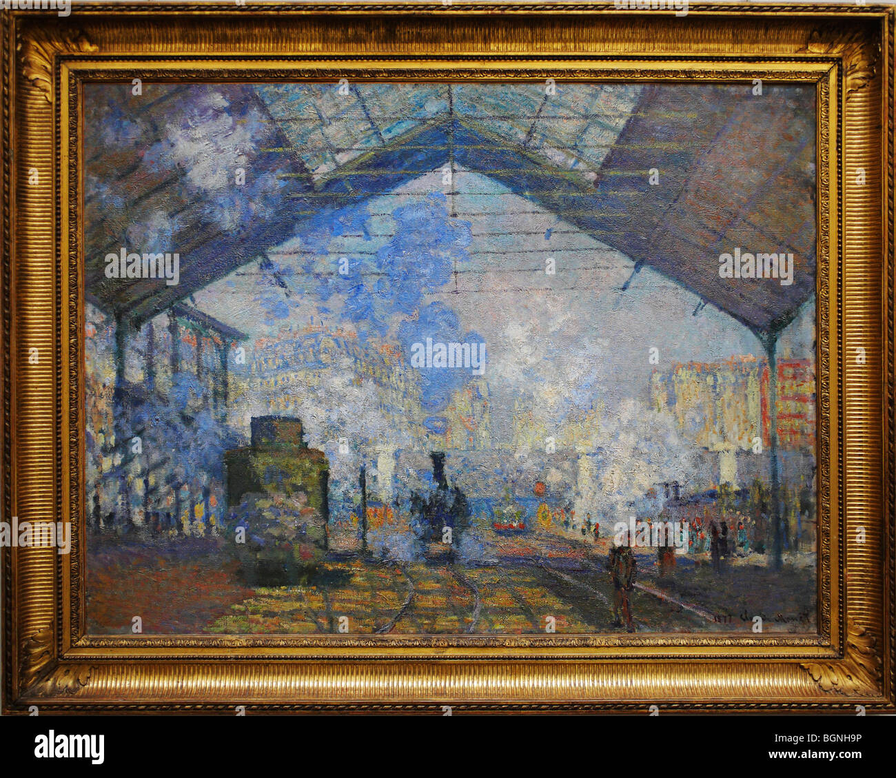 La stazione di Saint Lazare di Claude Monet, Musée d'Orsay (Museo Orsay), Parigi, Francia Foto Stock