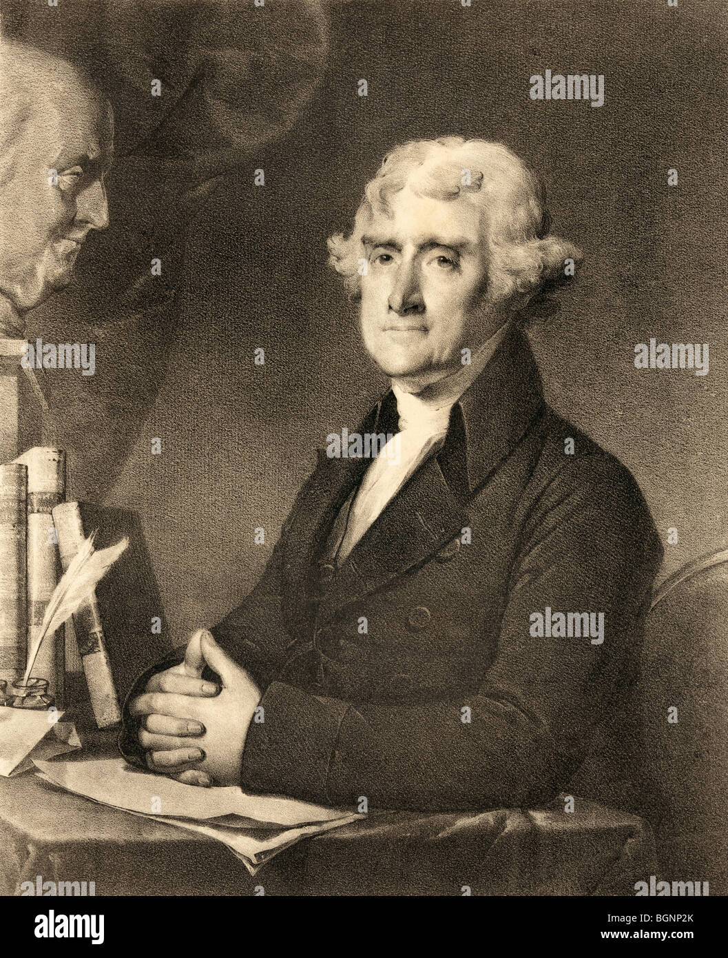 Thomas Jefferson ,1743 al 1826. Terzo presidente degli Stati Uniti e di un Padre Fondatore. Foto Stock