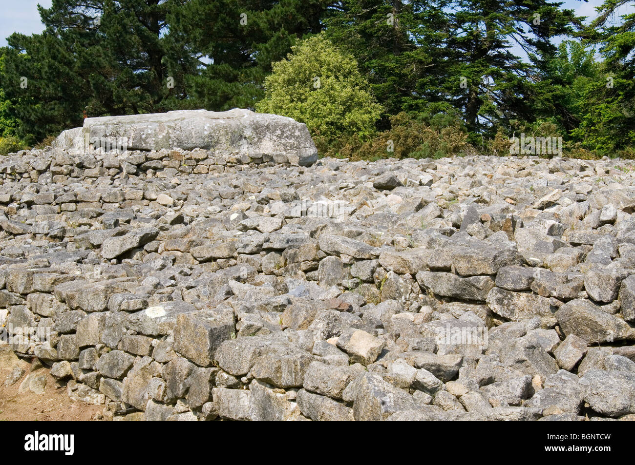 Il tumulo / tumulo di Er-Grah, Locmariaquer, Morbihan, Lorient, Brittany, Francia Foto Stock