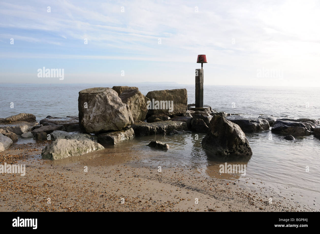 Groyne roccia Foto Stock